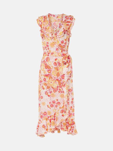 Aude ruffled floral wrap dress