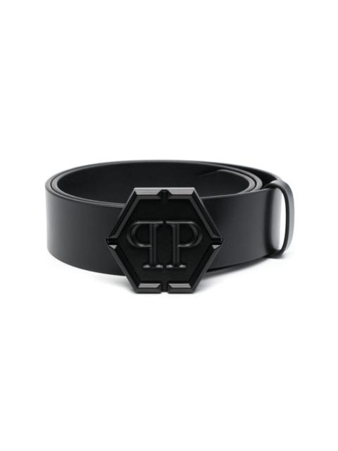 Hexagon leather belt