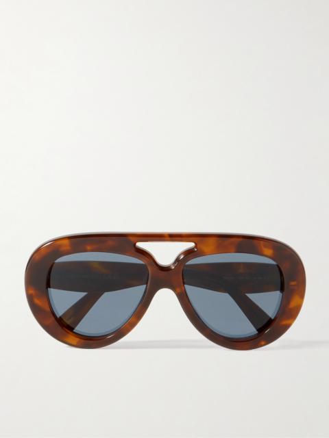 Aviator-style Tortoiseshell Acetate Sunglasses
