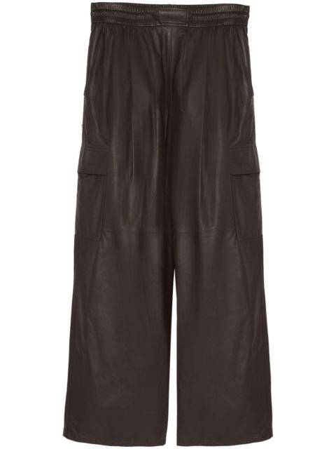 leather wide-leg trousers