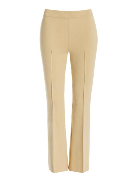Kick Stretch-Cotton Knit Cropped Flared Pants neutral