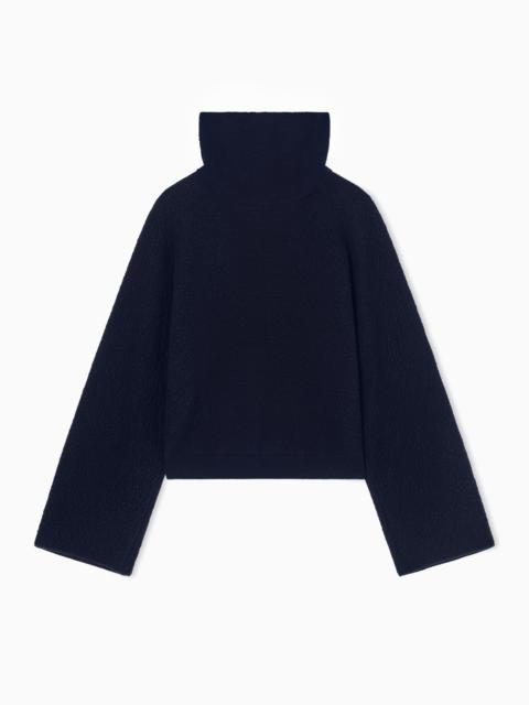 VISCOSE, CASHMERE AND SILK MOCK-NECK JUMPER