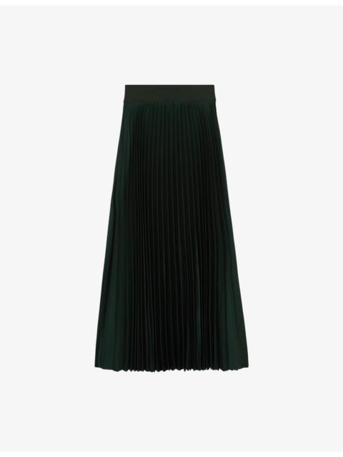 Seren Pleated Woven Midi Skirt