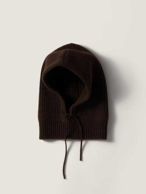 Wool and cashmere knit hood