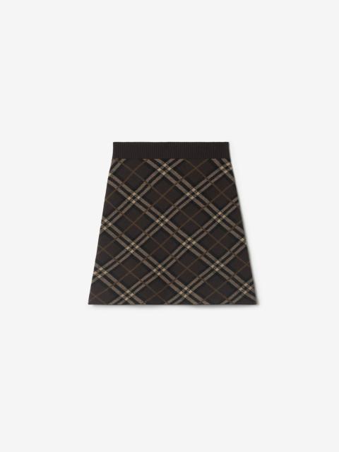 Check Wool Cashmere Skirt