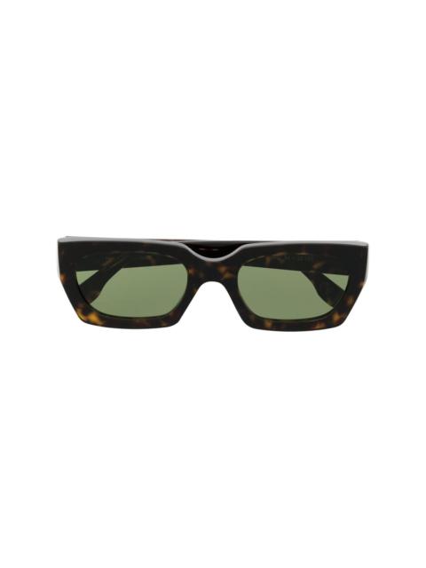 tortoiseshell-effect rectangular-frame sunglasses