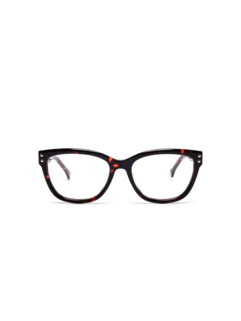 cat eye-frame glasses