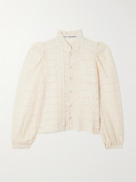 Artemis Ruffled Cotton-lace Shirt