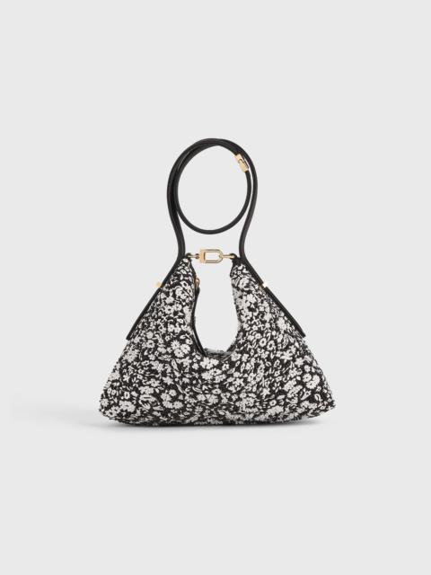 Bevel floral wristlet black/white