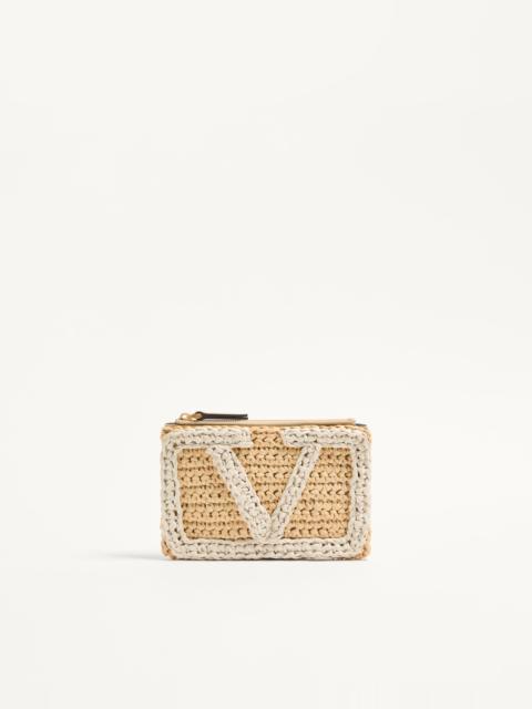 VALENTINO GARAVANI VIVA SUPERSTAR SYNTHETIC RAFFIA POUCH