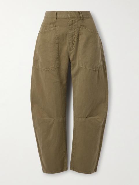 Shon Cotton And Linen-blend Twill Tapered Pants