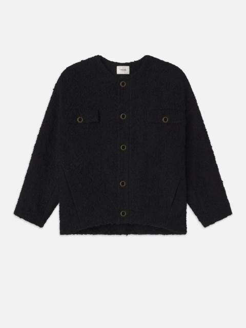 Cocoon Short Coat in Black Multi