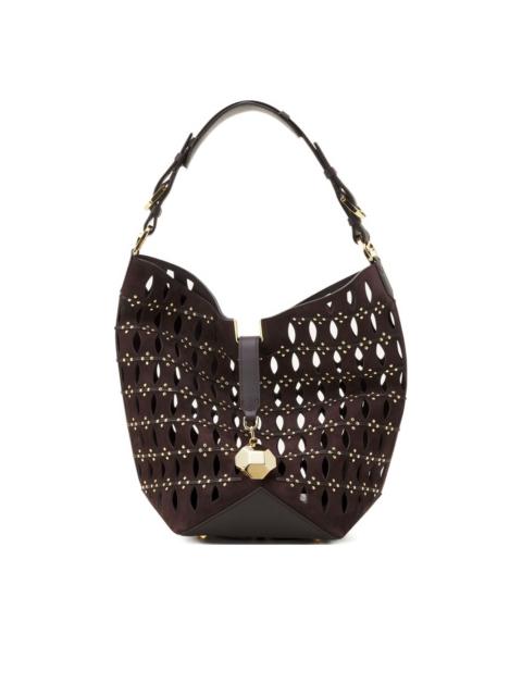 cutout studded bucket bag