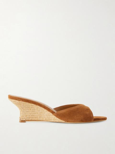 Brigitte Suede Wedge Mules