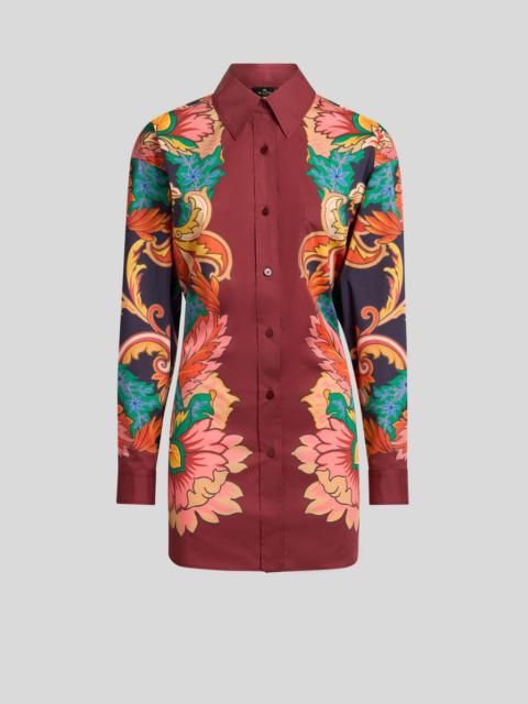 SHIRT WITH SCARF-STYLE FLORAL PRINT AND REAR KNOT
