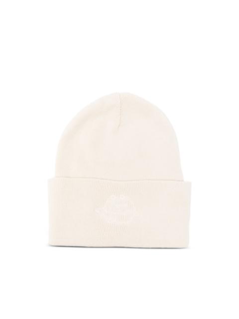 logo-embroidered beanie hat