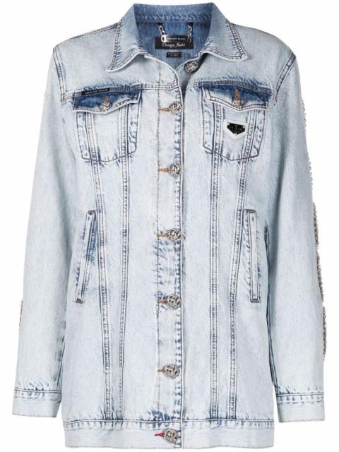 crystal-cable denim jacket