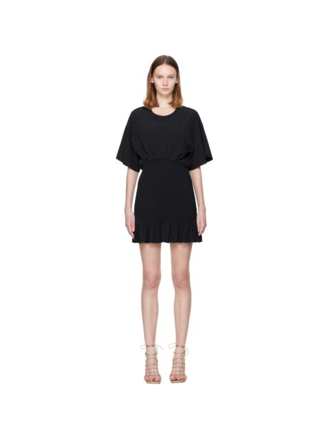 Black Fluid Cady Minidress