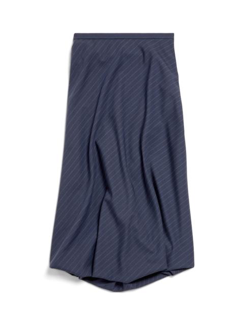 Women's Twisted Tailored Skirt in Dark Navy