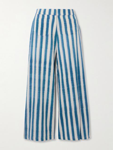 Adele Ikat Striped Cotton Wide-leg Pants