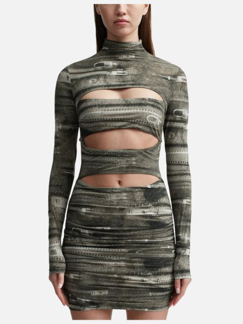 ELENA ZIPPER TURTLENECK MINI DRESS