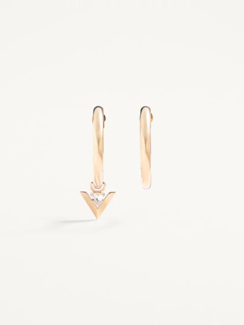 JE LES V METAL AND CRYSTAL HOOP EARRINGS