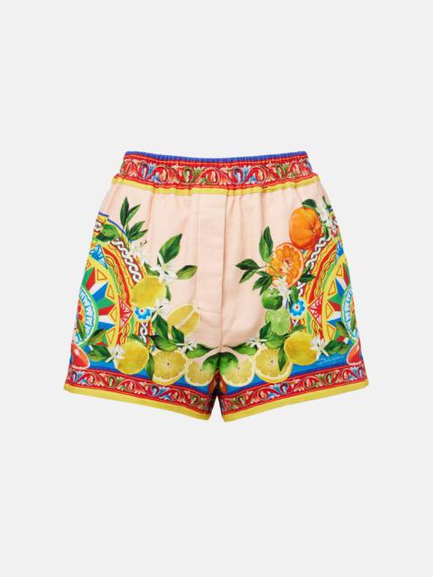 Printed cotton shorts