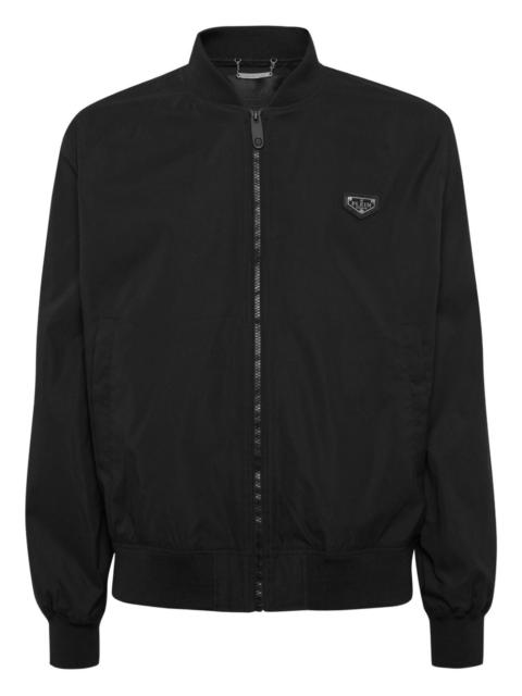 logo-appliqué bomber jacket