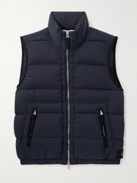 Garment-Dyed Stretch-Shell Down Gilet Navy