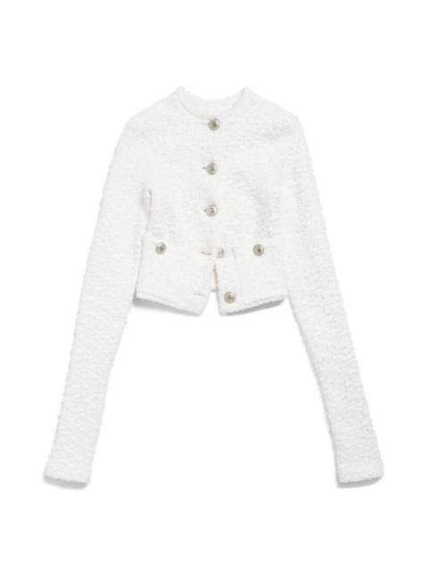 Women's Cropped Cardigan in White