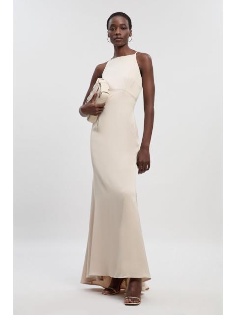 Satin Back Crepe Column Woven Maxi Dress