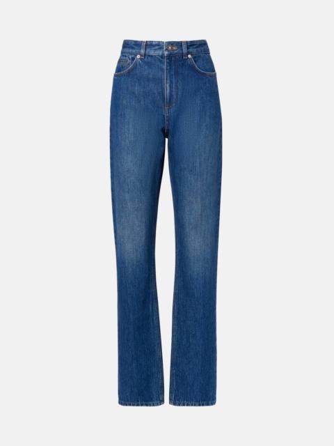 Mid-rise straight jeans
