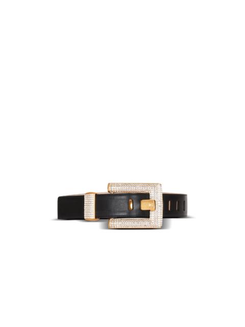 Anthem calfskin and crystal belt