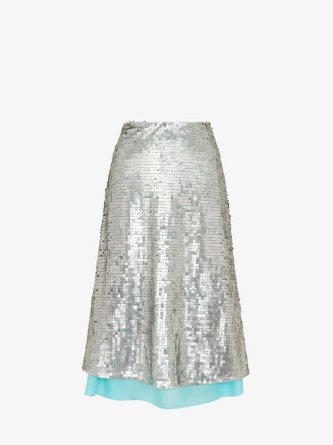 Skirt with silver sequin embroidery