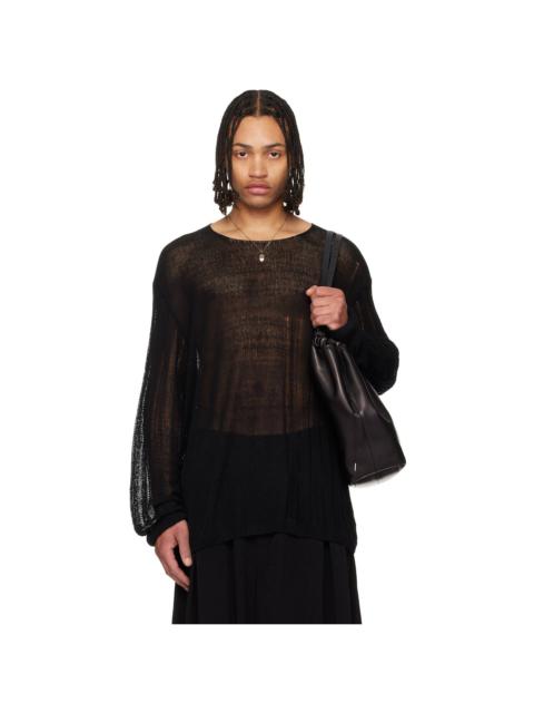 Black Round Neck Pullover Sweater