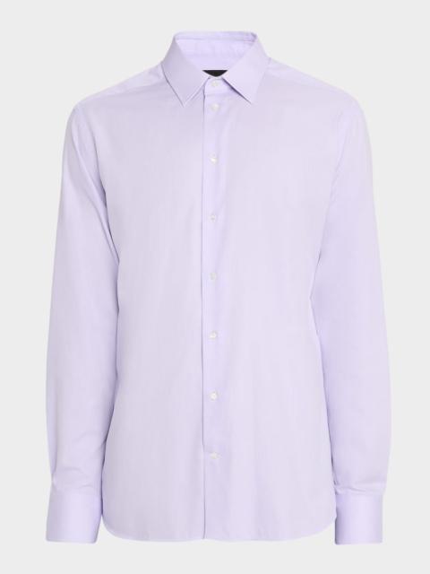 Men's Cotton Micro-Texture Point Collar Dress Shirt