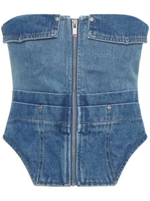 Workwear denim corset top