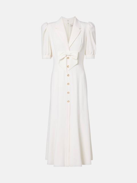 Wool-blend crêpe midi dress