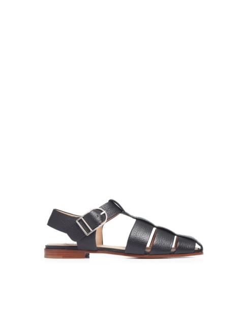 Lynn Sandal in Black Deerskin Leather
