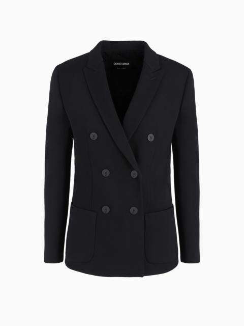 Double-breasted jacket in stretch double-sided wool