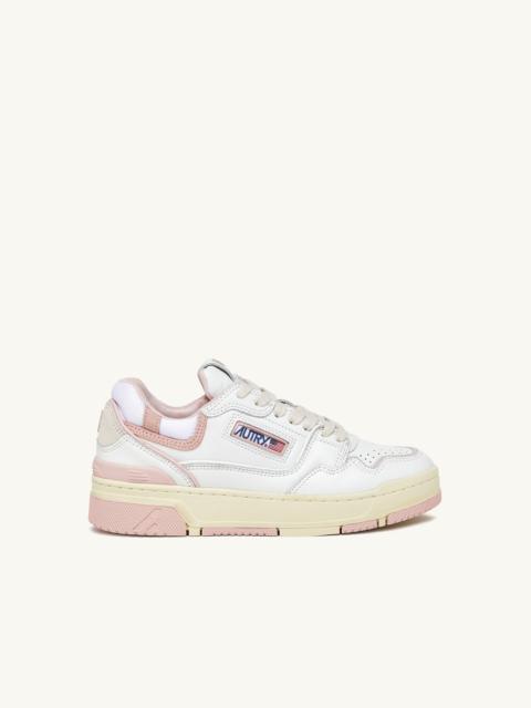 CLC LOW SNEAKERS IN WHITE LEATHER AND POWDER PINK SUEDE