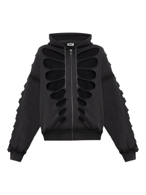 Shoulderless cut-out hoodie