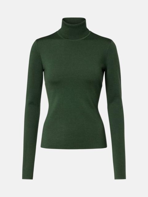 May wool, cashmere, and silk turtleneck top