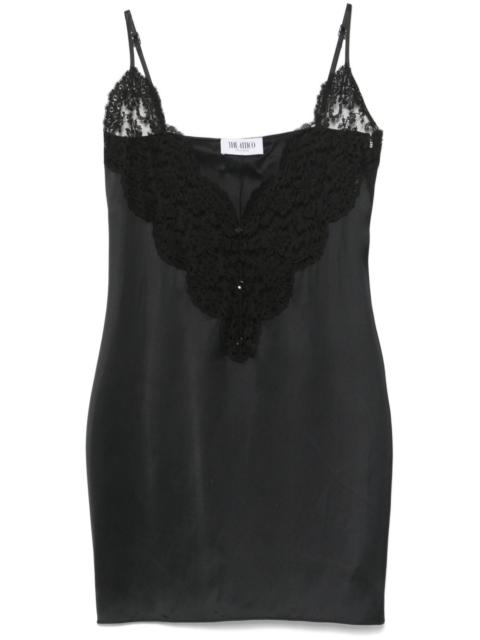 lace-panel mini dress