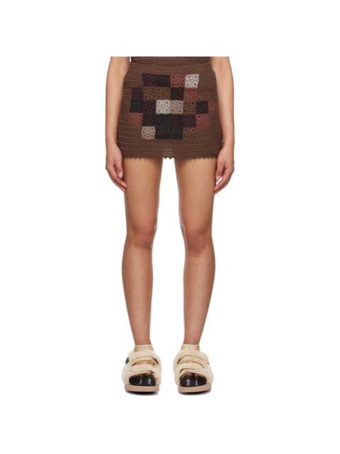 Brown Mosaic Miniskirt