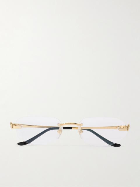 Panthère Classic Rimless Oval-frame Gold-tone Optical Glasses