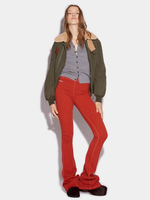 FLARED HIGH WAISTED LONG PANTS