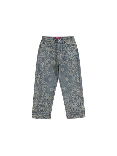 Supreme Bandana Jacquard Baggy Jean Blue