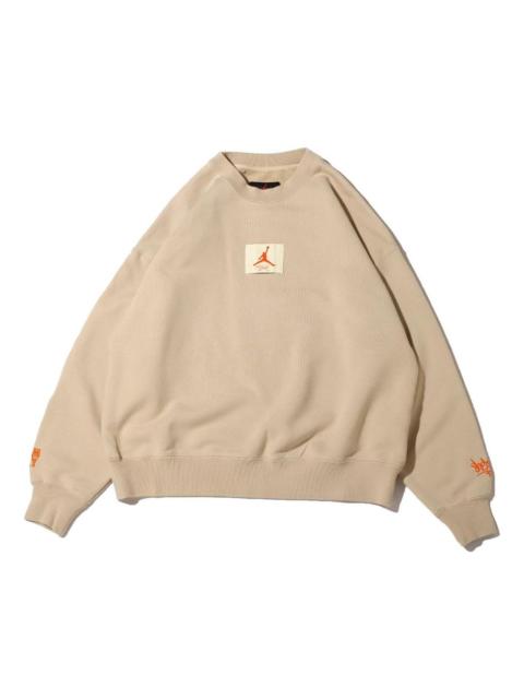 (WMNS) Air Jordan x Shelflife Crew-Neck Sweatshirt 'Tan' DV7014-206