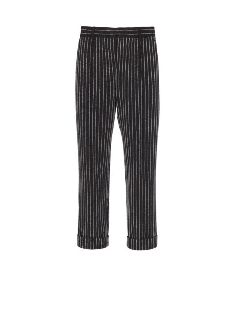 Straight-leg trousers with crystal stripes